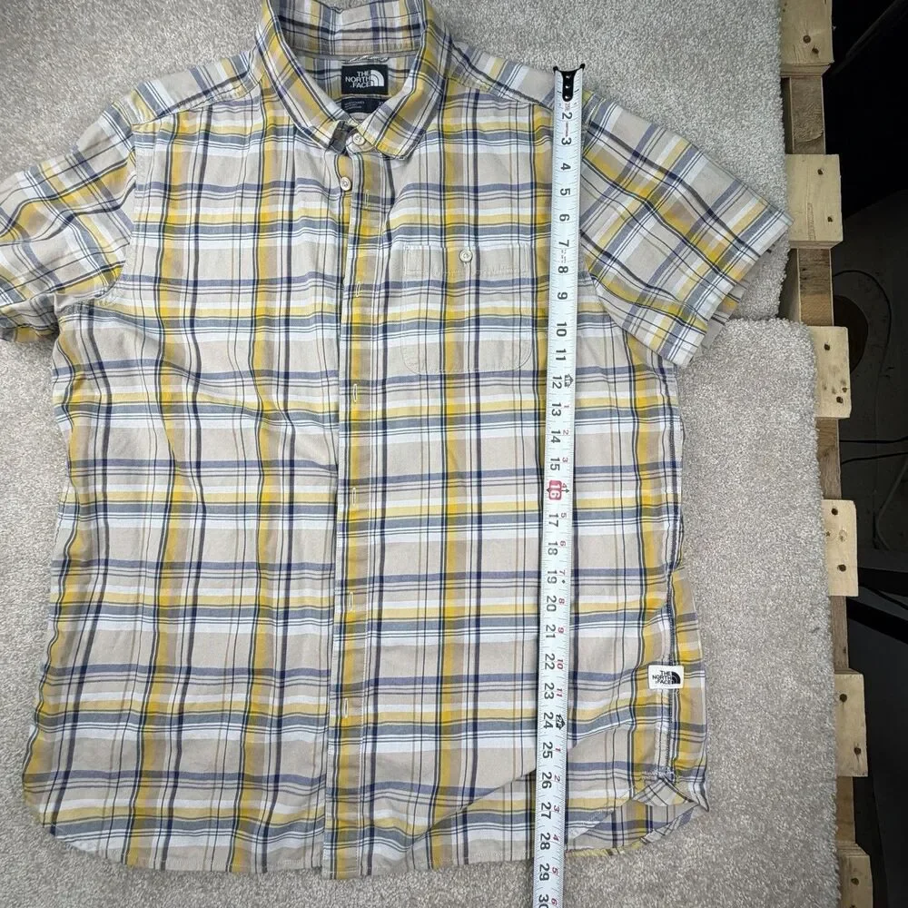 The North Face Mens Shirt Size XL‎ Blue Yellow Plaid SS Buttonup